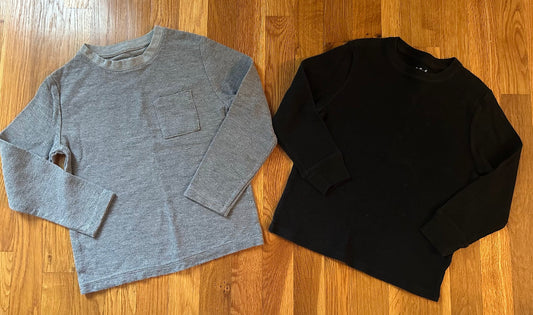 Seller #101 Cat & Jack XS (4-5) black and gray thermal long sleeves