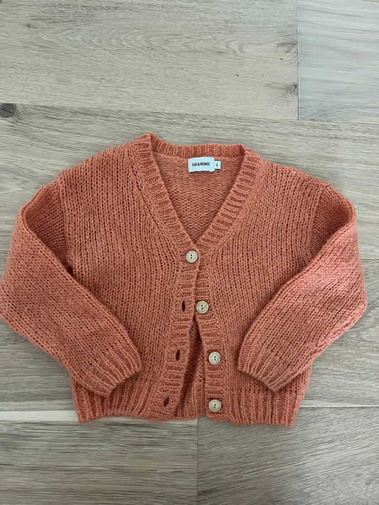 #110 Girls 4T Orange Knit Sweater
