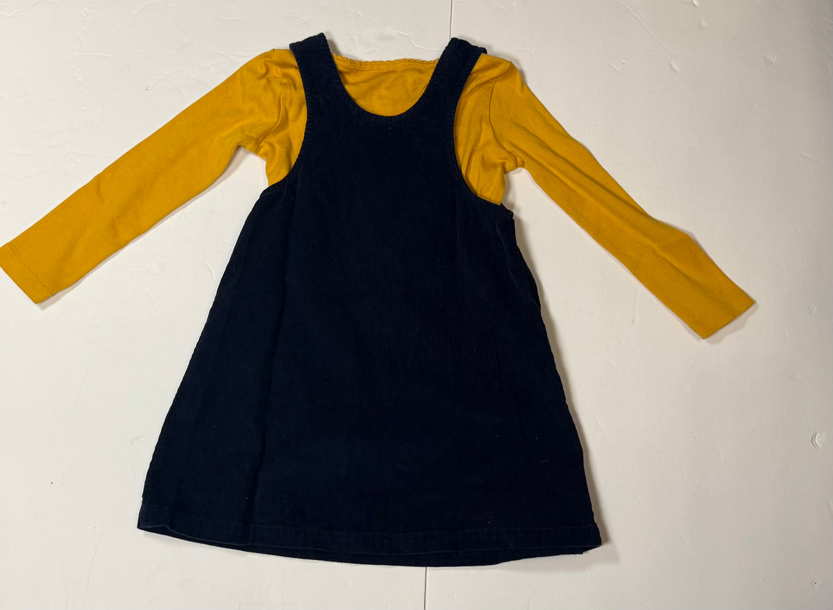#141 Girls 4 (100) Hanna Andersson Navy and Gold Jumper Set