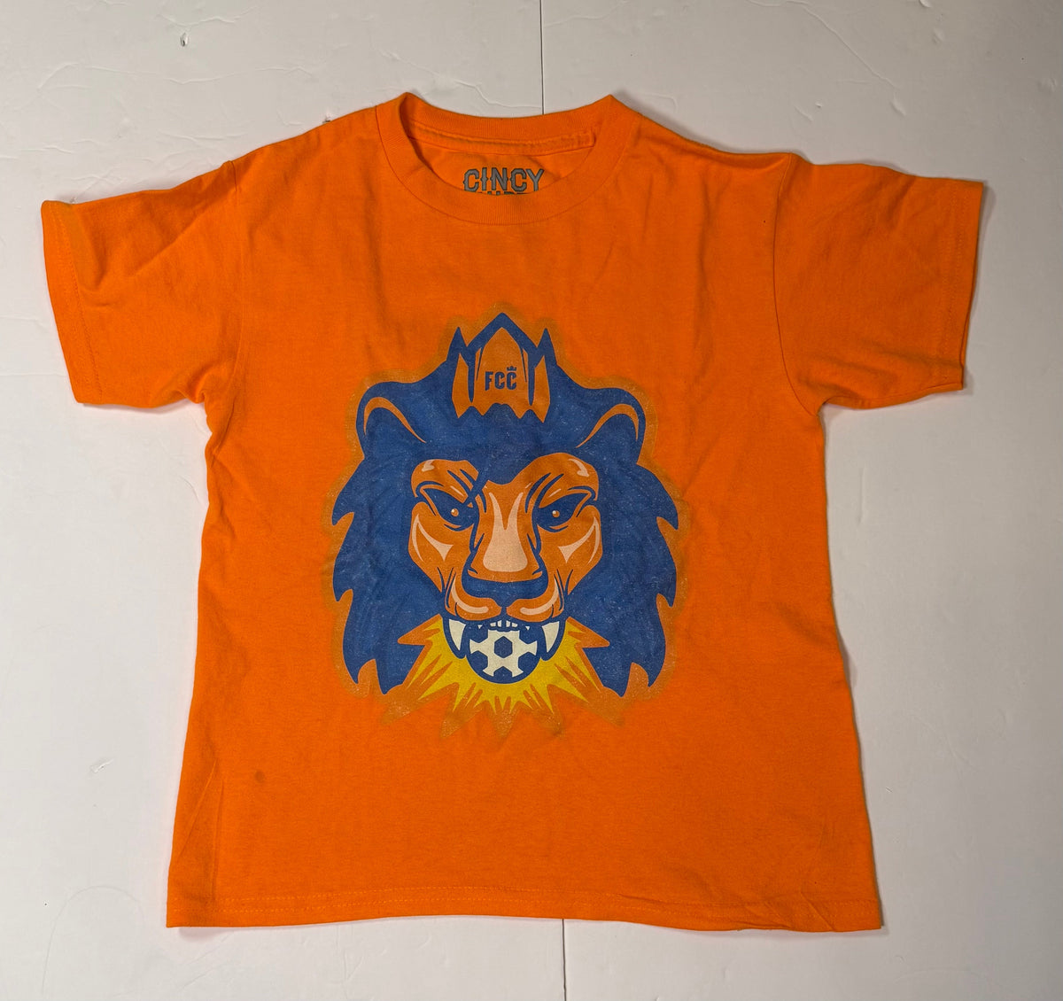 #141 Unisex Cincy Shirts Youth Small FCC Orange Lion Cincy Chirts Short Sleeve