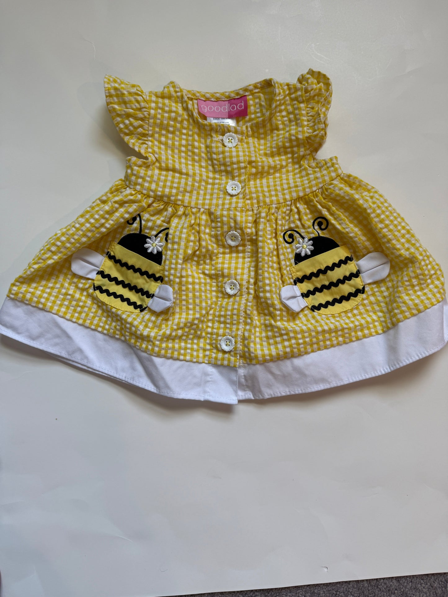 REDUCED #116 Goodlad gingham bee dress girls 6 months