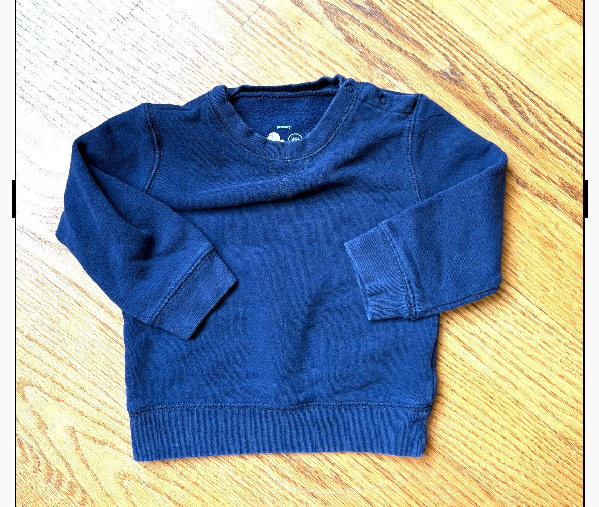 #22 Primary Navy sweatshirt 18-24 months