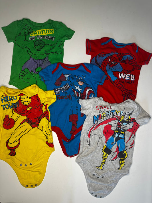 Seller #40 Marvel Avengers character onesie bundle size 18 month