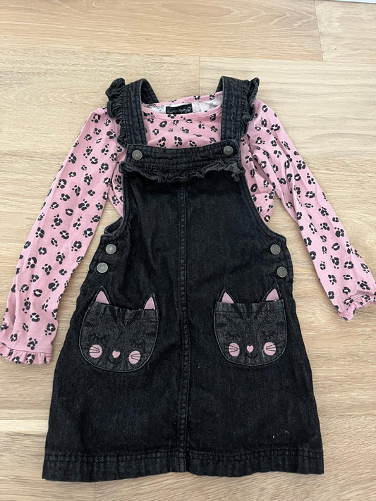 #110 Girls 4T Cynthia Rowley Kitty Cat Jumper Set