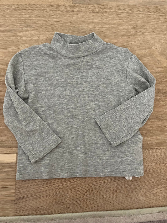 #110 Zara Boys 12-18 Months Gray Mock Neck Longsleeve