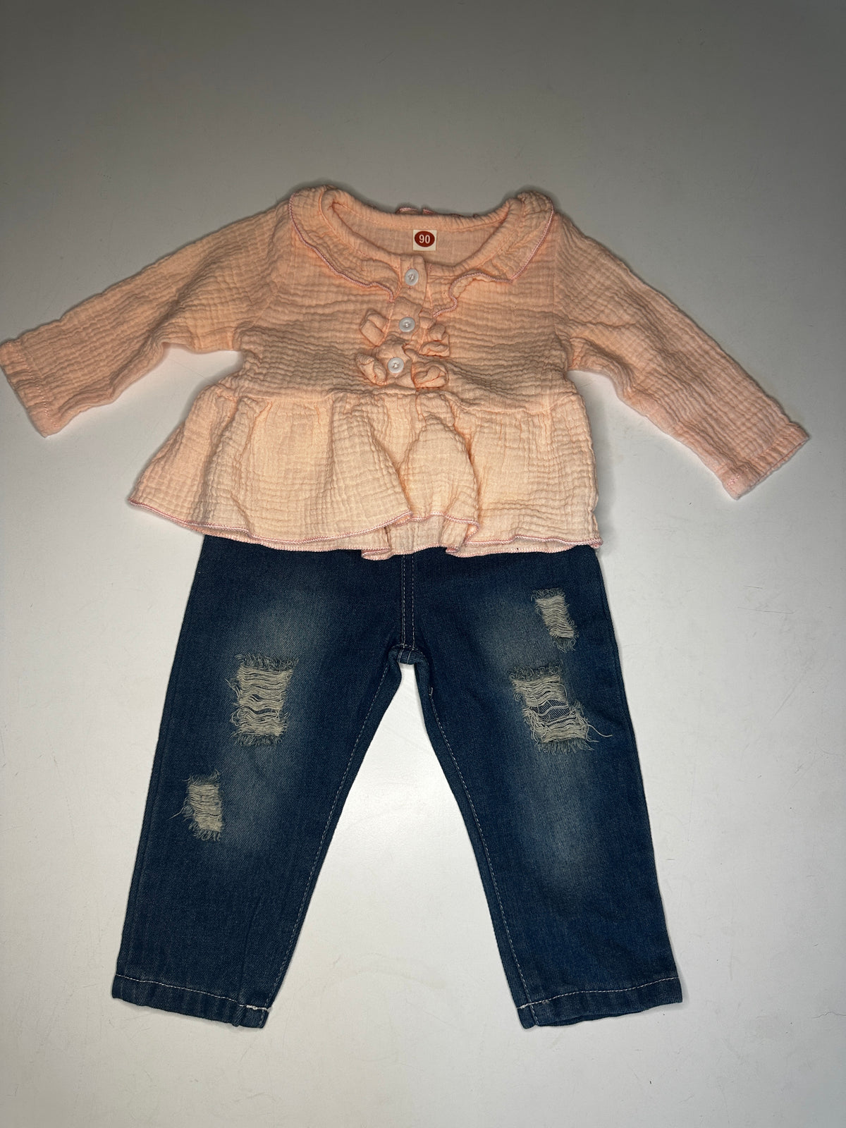 Seller #40 girls jeans with pink top size 12-18 months