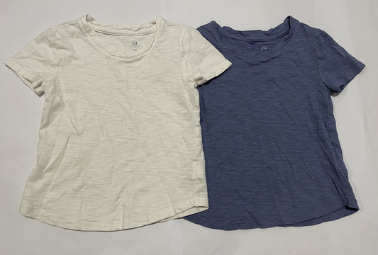 Gap 4T White & Blue Short Sleeve Shirts GUC