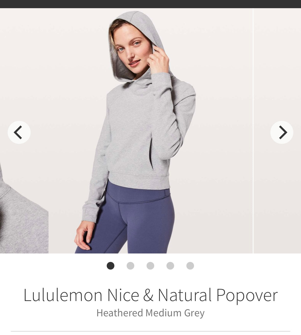 #81A Lululemon Nice & Natural Sz 4 Popover Hoodie Cropped Sweatshirt