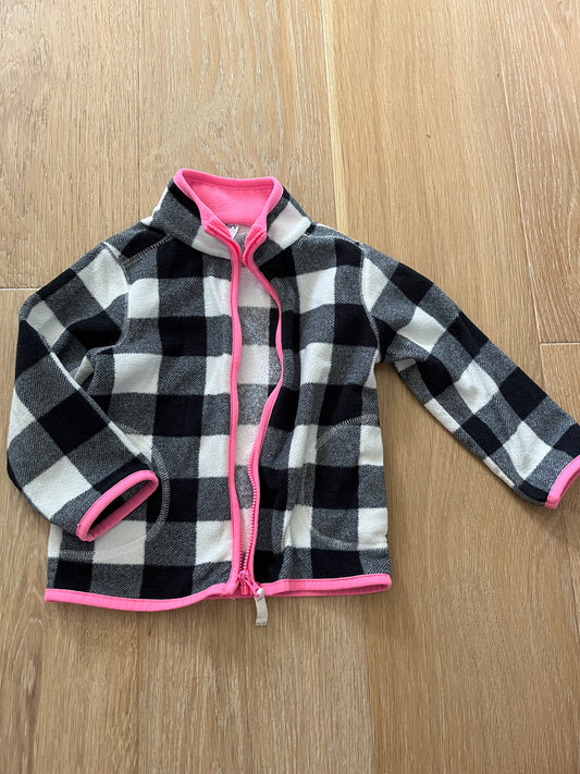 #110 Carter's Girls 2T Plaid Fleece Jacket
