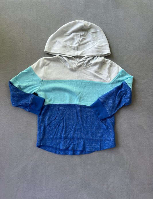 2T Boys Wondernation longsleeve lightweight hooded pullover, GUC