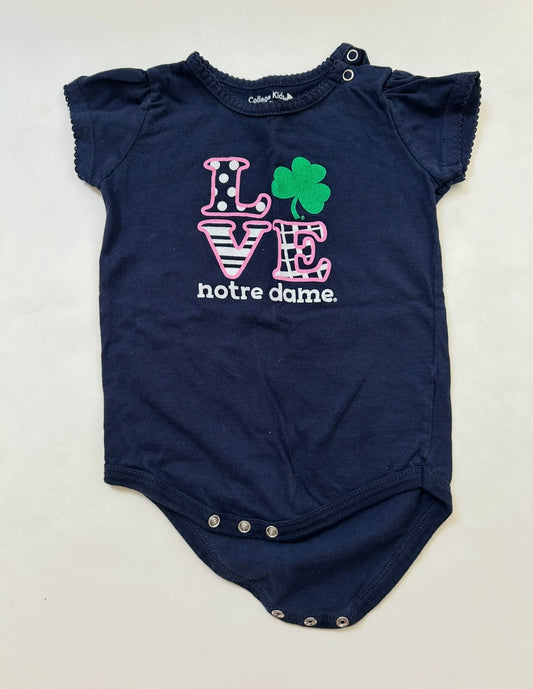 #200 Girls 18 m Notre Dame navy onesie