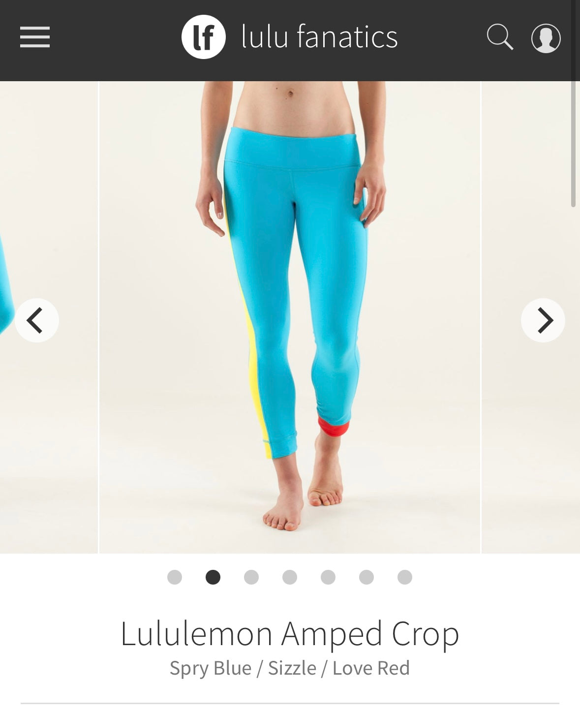 #81A Lululemon Amped Crop Pant Leggings Sz 4