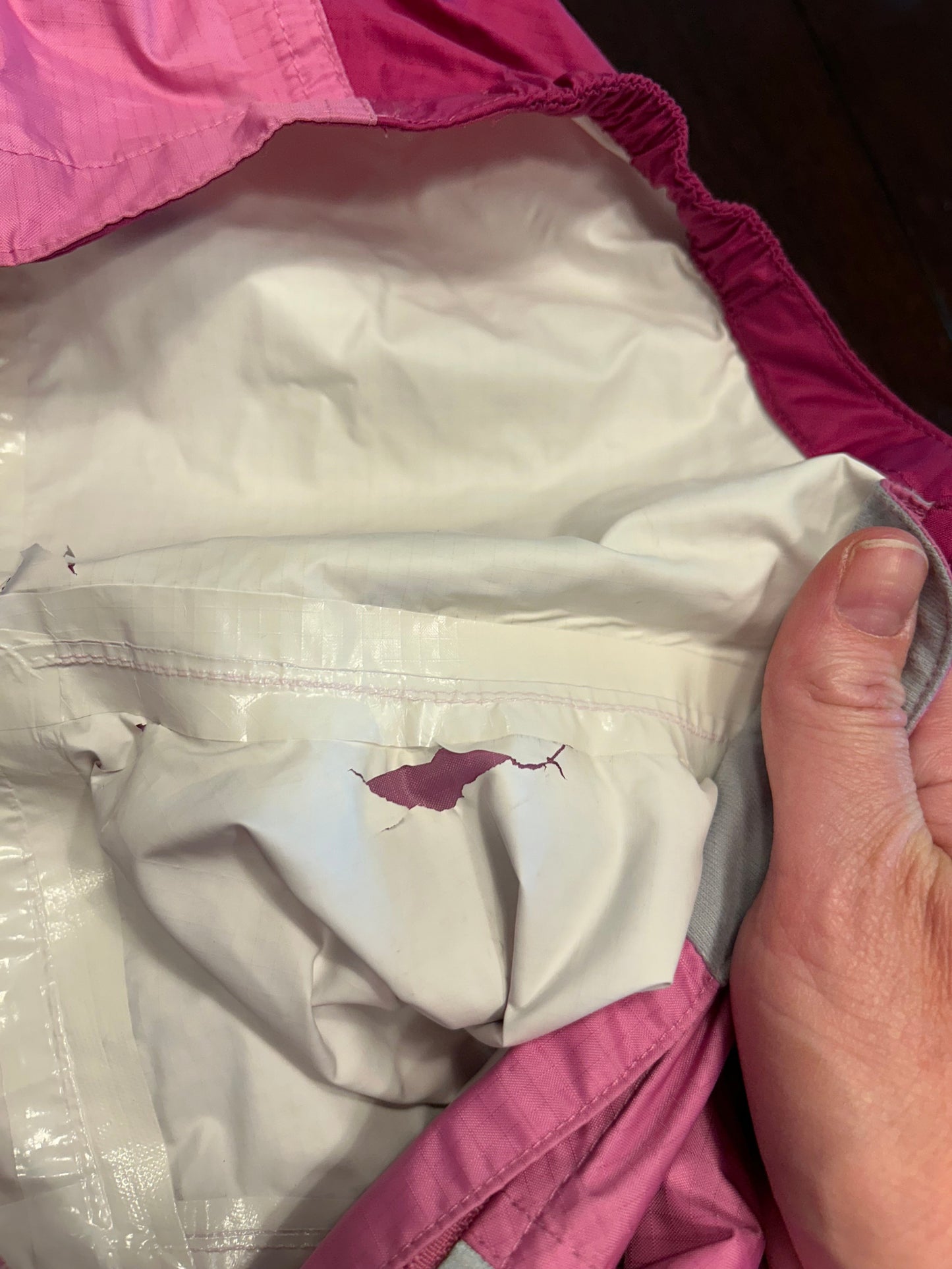 Reduced! Seller #18 LL Bean pink rain jacket girls size 6x/7