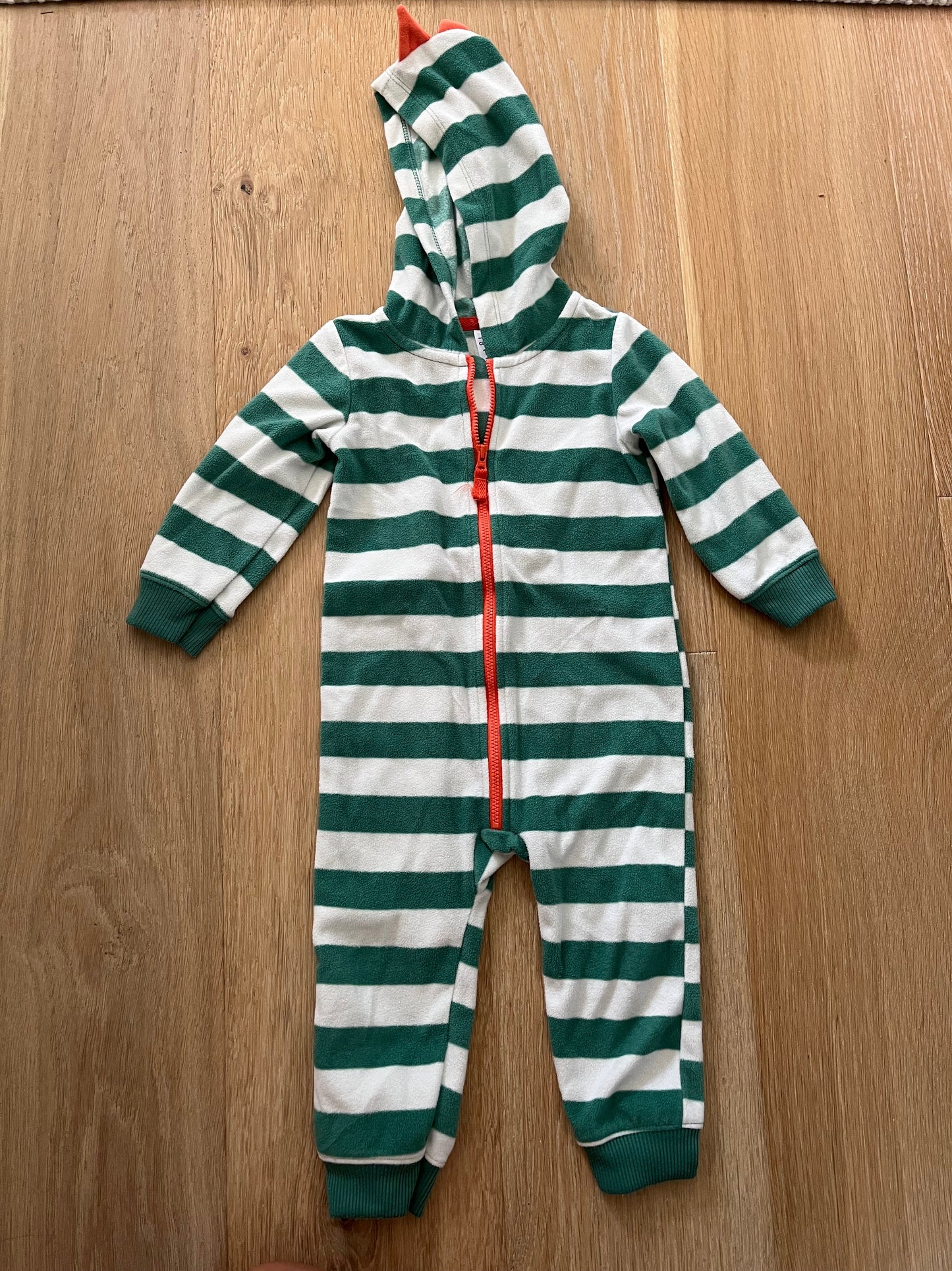 #110 Carter's Boys 18 Months Striped Fleece Onesie