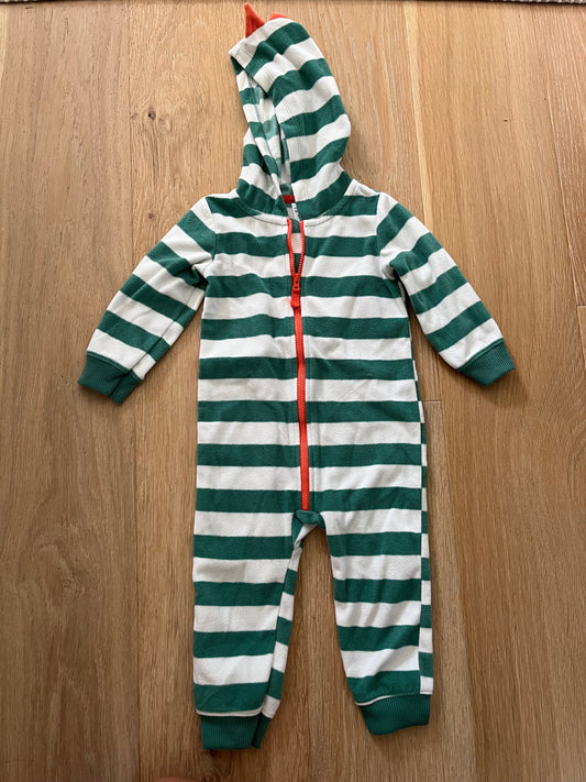 #110 Carter's Boys 18 Months Striped Fleece Onesie