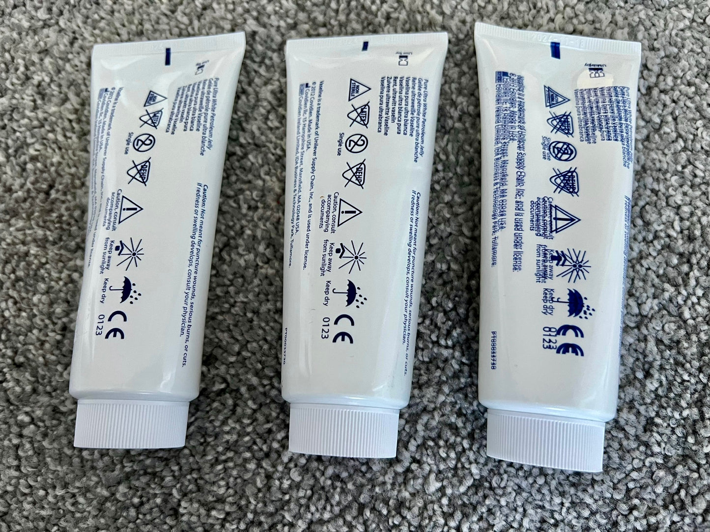 Covidien Vaseline - Pure Ultra White Petroleum Jelly (3) - Brand New
