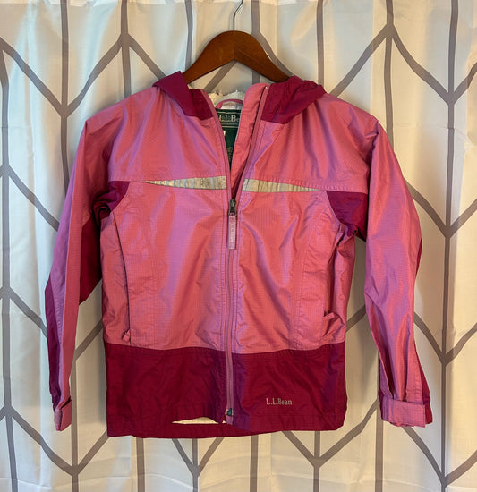 Reduced! Seller #18 LL Bean pink rain jacket girls size 6x/7