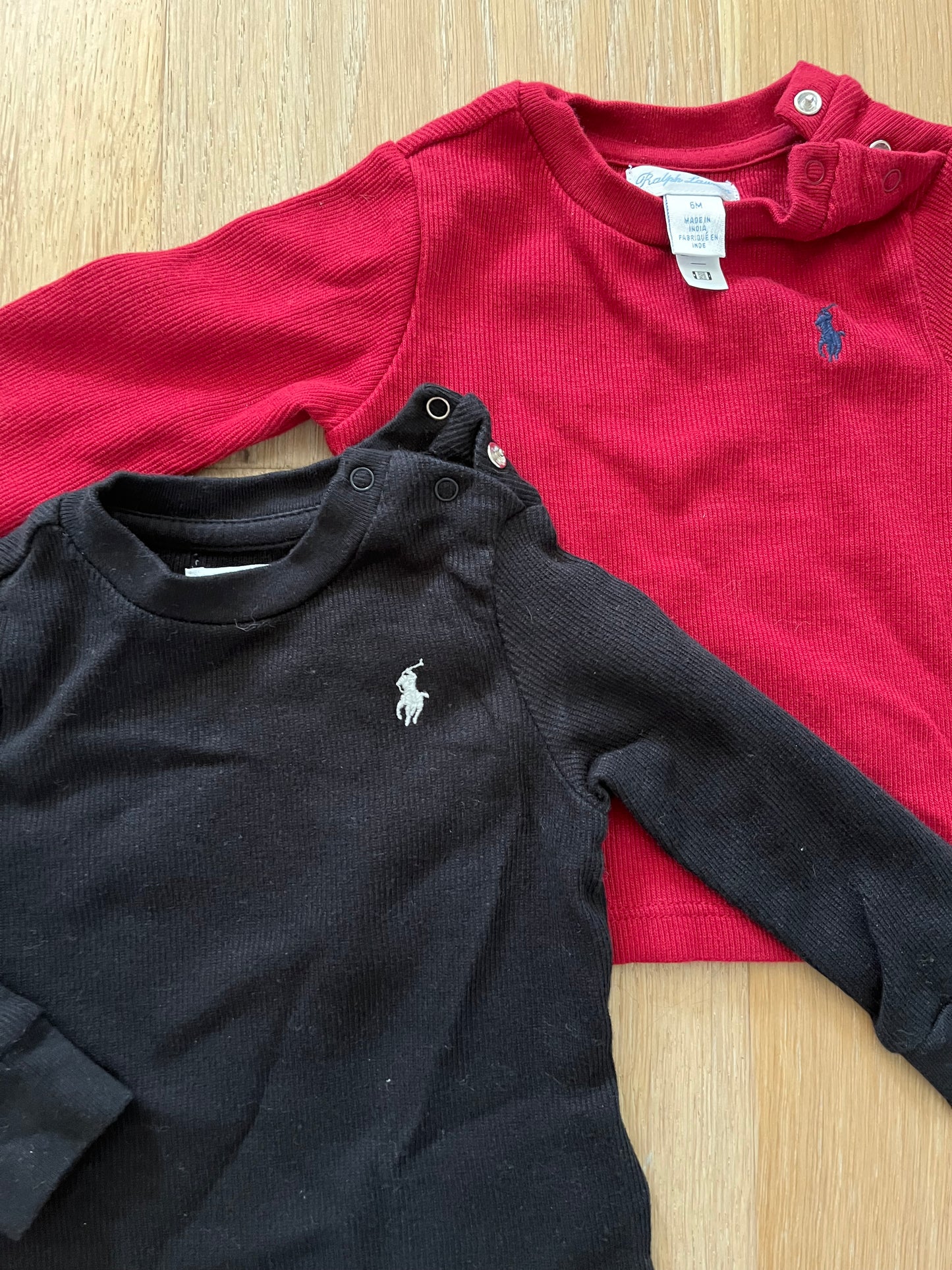 #110 Polo Ralph Lauren Boys 6 Months Long Sleeve Shirt - Set of 2