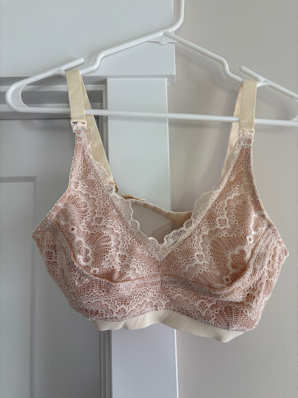 Seller #105 - Size Small The Dairy Fairy Tan Lace Nursing/Pumping Bra NWOT