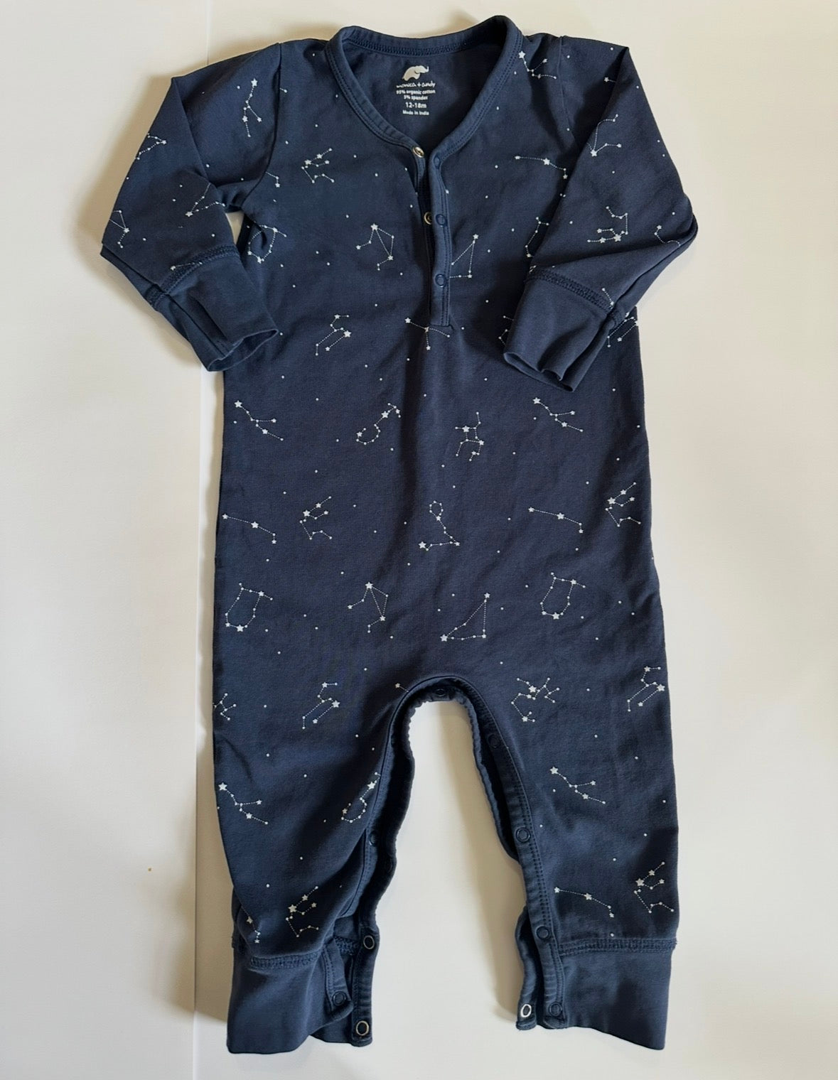 #146 Monica + Andy Navy Consellation Sleeper Gender Neutral 12-18M