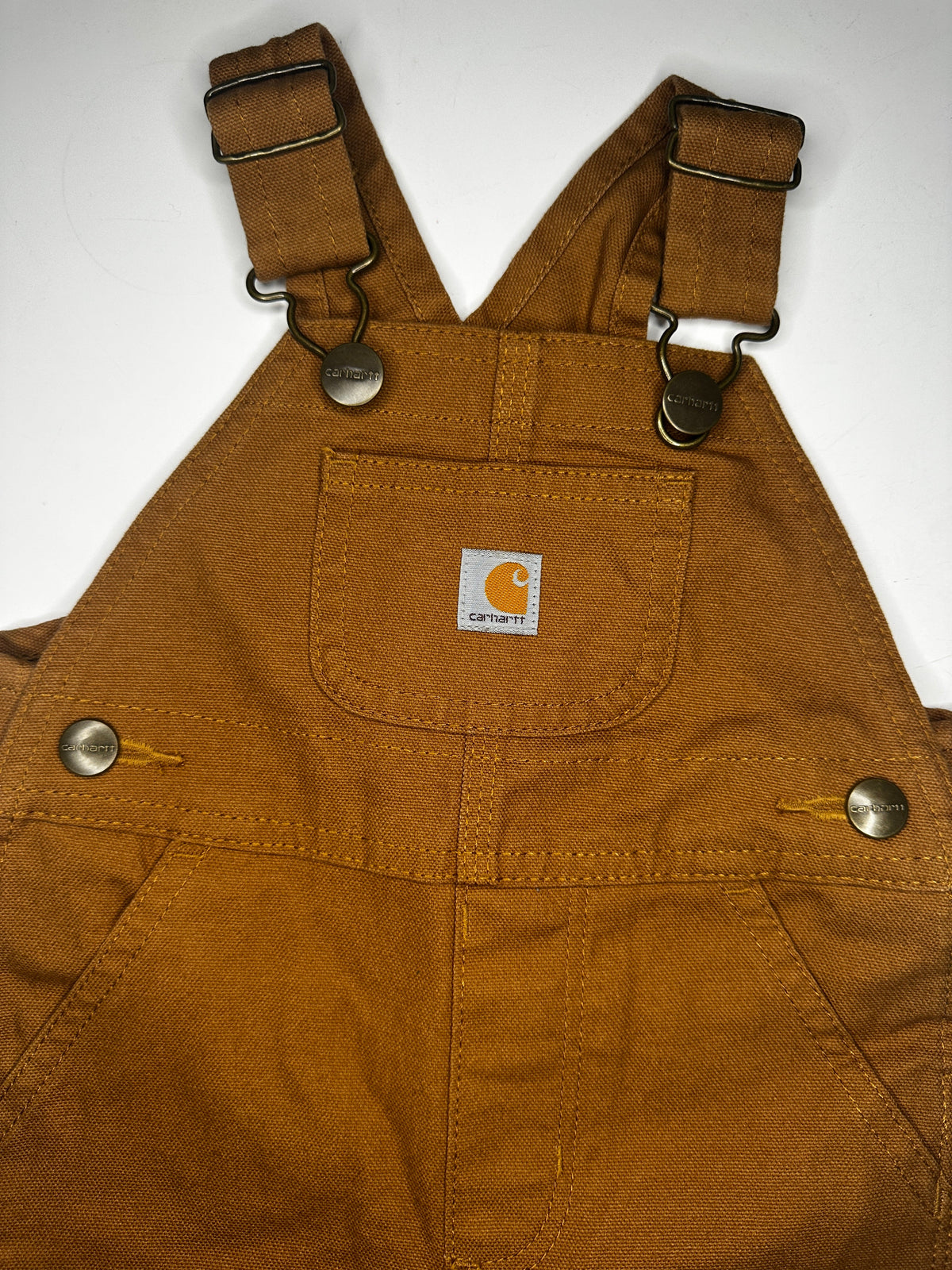 Seller #40 NWOT Carhartt Brown Canvas Bib Overalls size 6 Months (2 of 2)