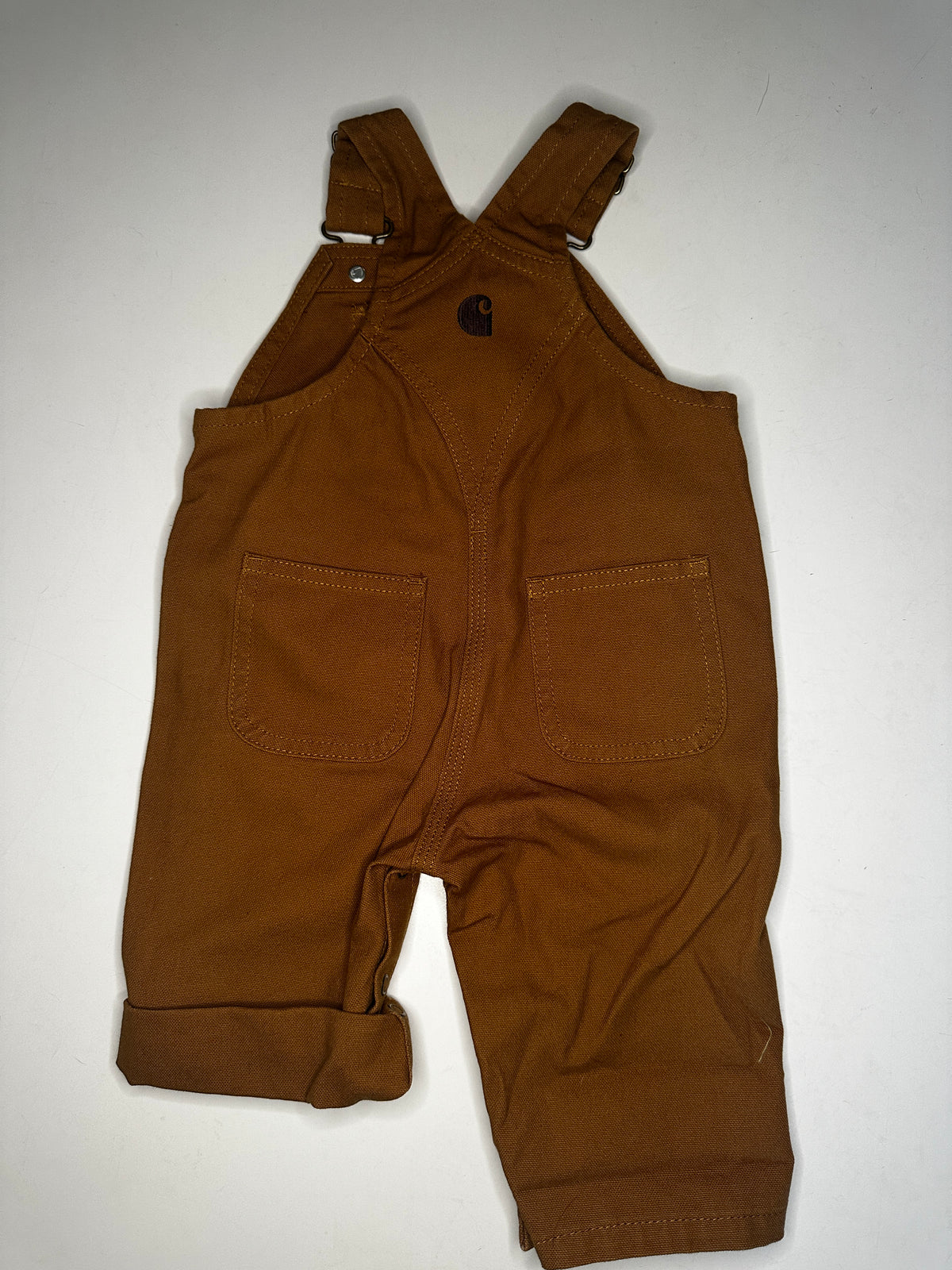 Seller #40 NWOT Carhartt Brown Canvas Bib Overalls size 6 Months