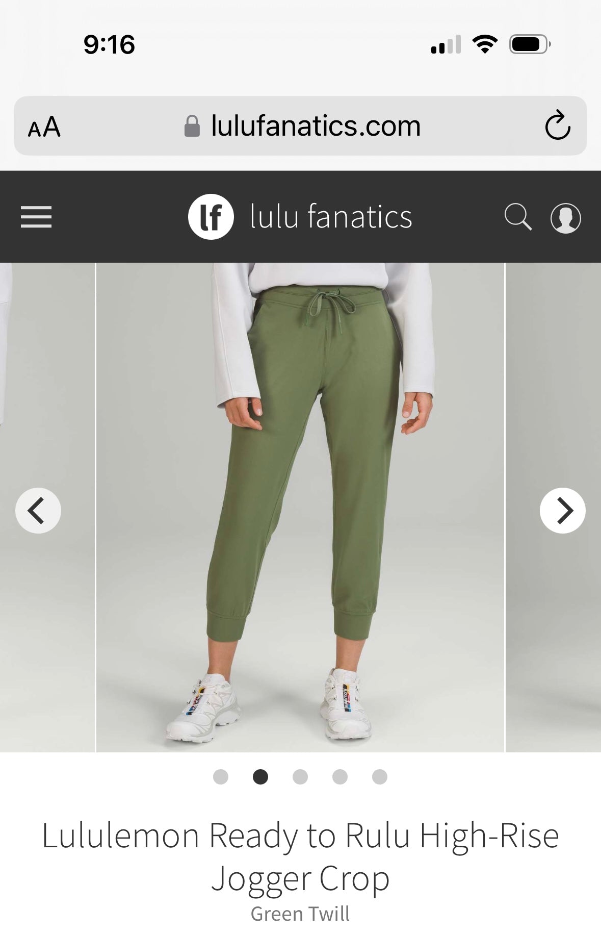 81A Lululemon Sz 0 Ready to Rulu High Rise Jogger Crop