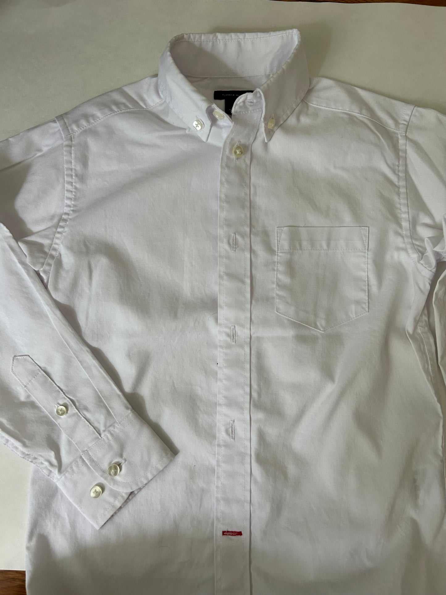 Boys size 8 Tommy Hilfiger white collared dress shirt
