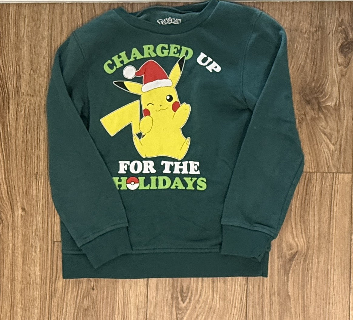 Seller #100 Boys Medium Pokemon Holiday Sweatshirt