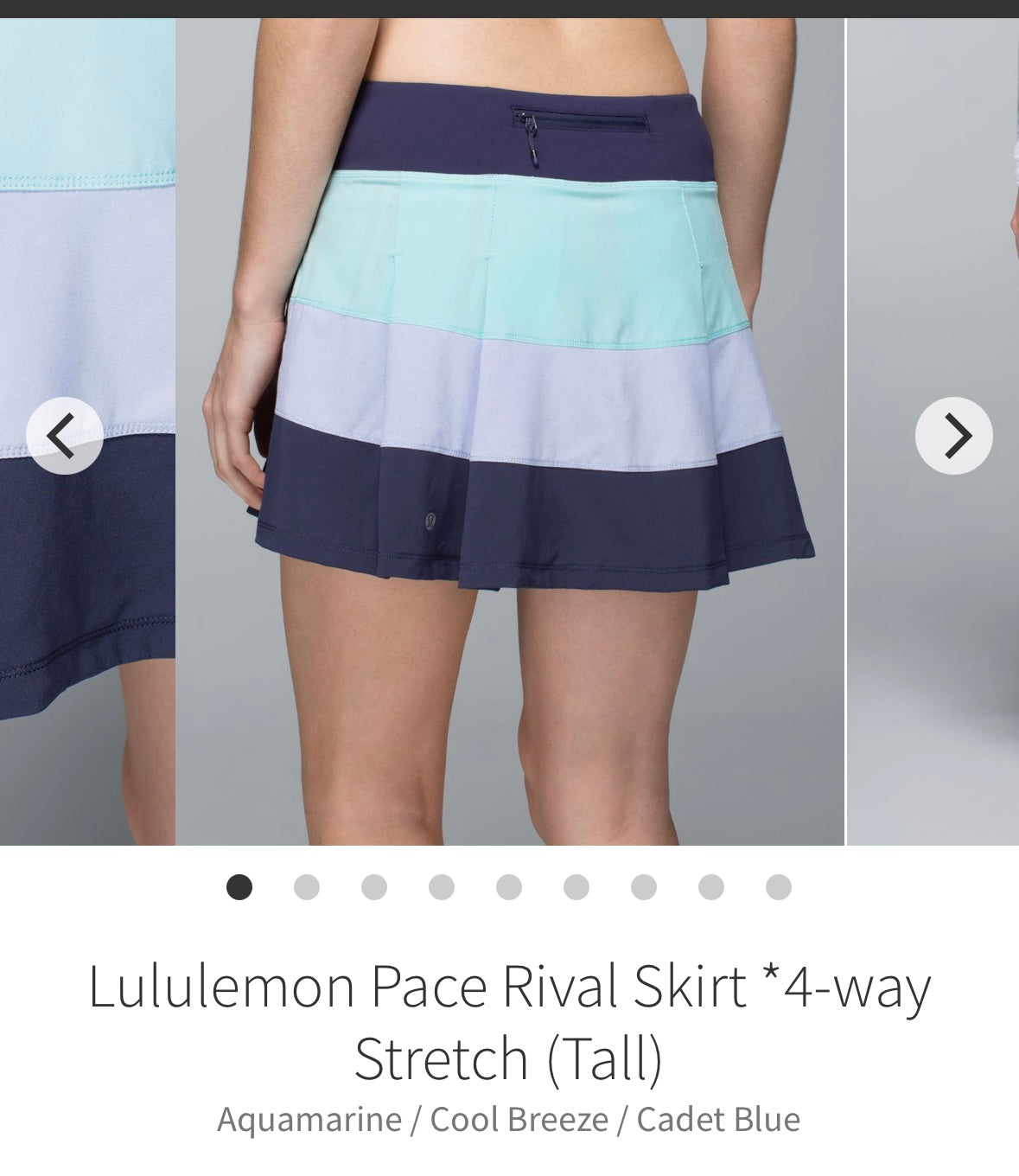 81A NWT New Lululemon Sz 10 Tall Pace Rival Skirt