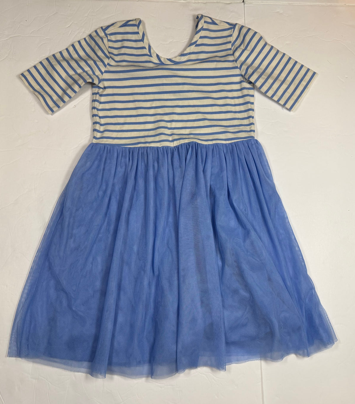 #141 Size 5 Hanna Andersson Blue striped Tulle Dress