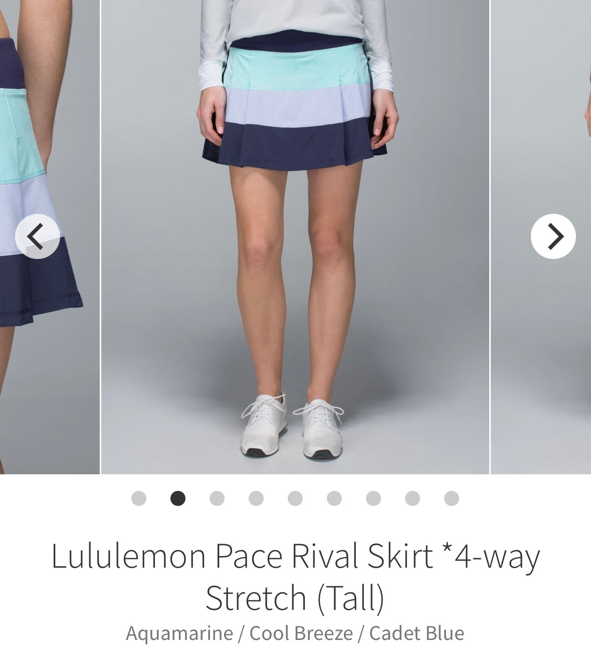 81A NWT New Lululemon Sz 10 Tall Pace Rival Skirt