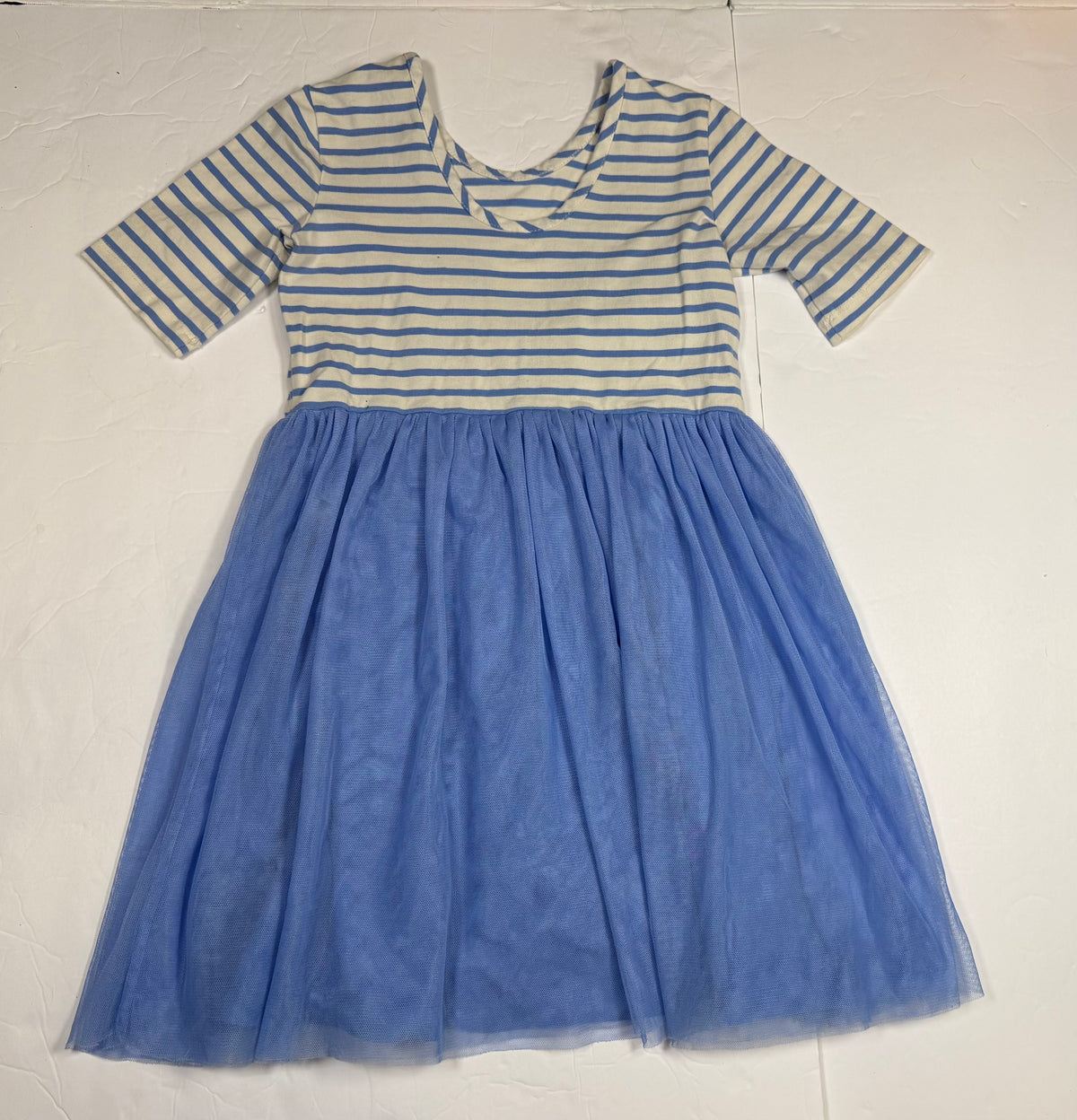 #141 Size 5 Hanna Andersson Blue striped Tulle Dress