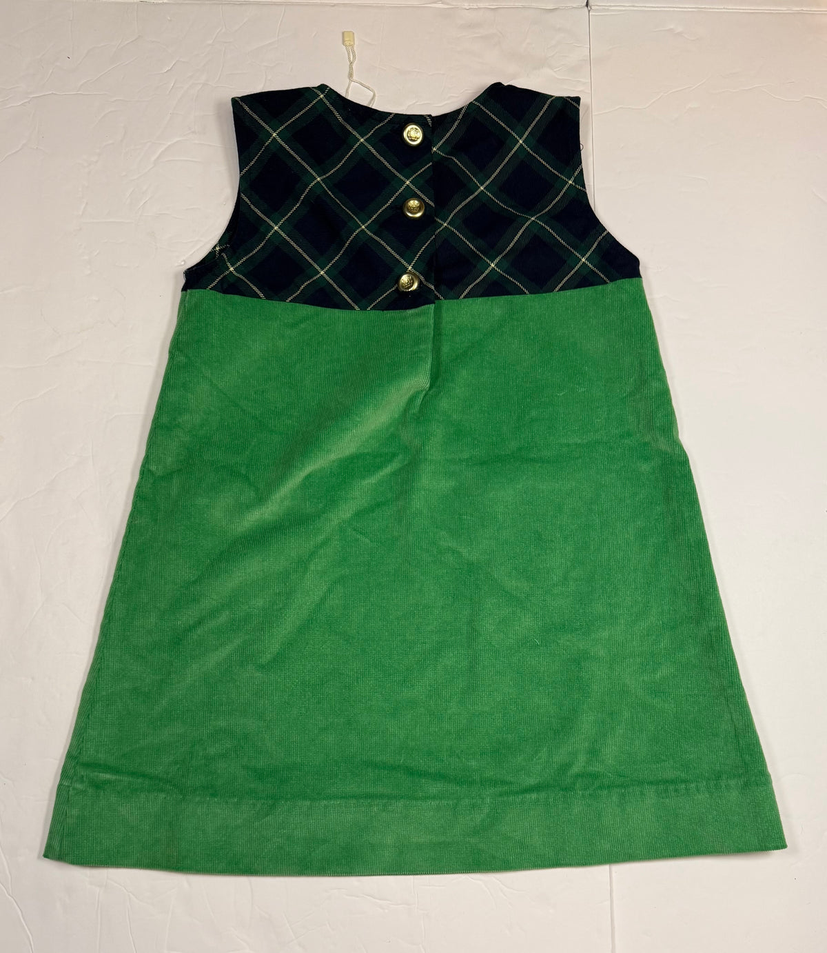 #141 Girls 6 NWT The Beaufort Bonnet Company Green Corduroy Dress