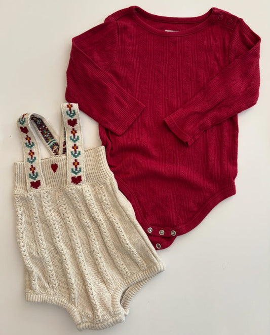 Seller #37 Hanna Andersson Sweater Romper Size 12-18 months
