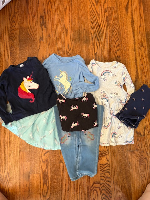 #36 Girls 4/5 Unicorn Rainbow Bundle