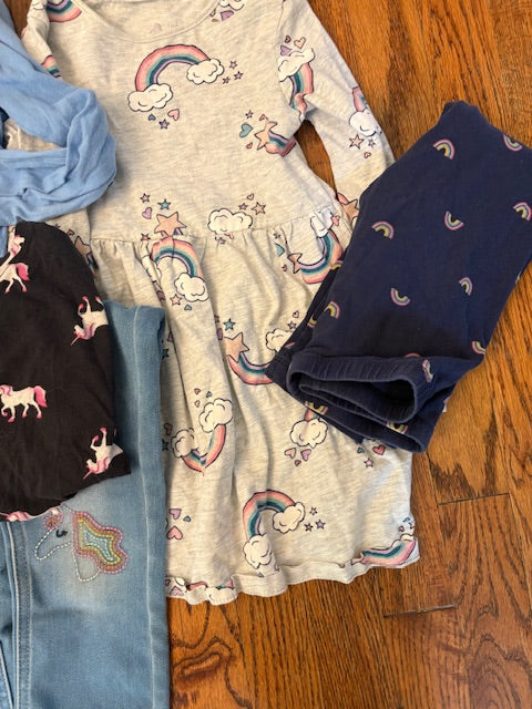 #36 Girls 4/5 Unicorn Rainbow Bundle