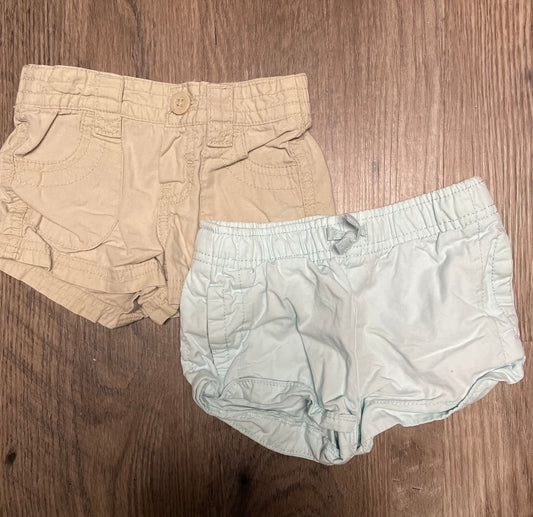 Baby girl 18 M two shorts. Carters and circo. GUC