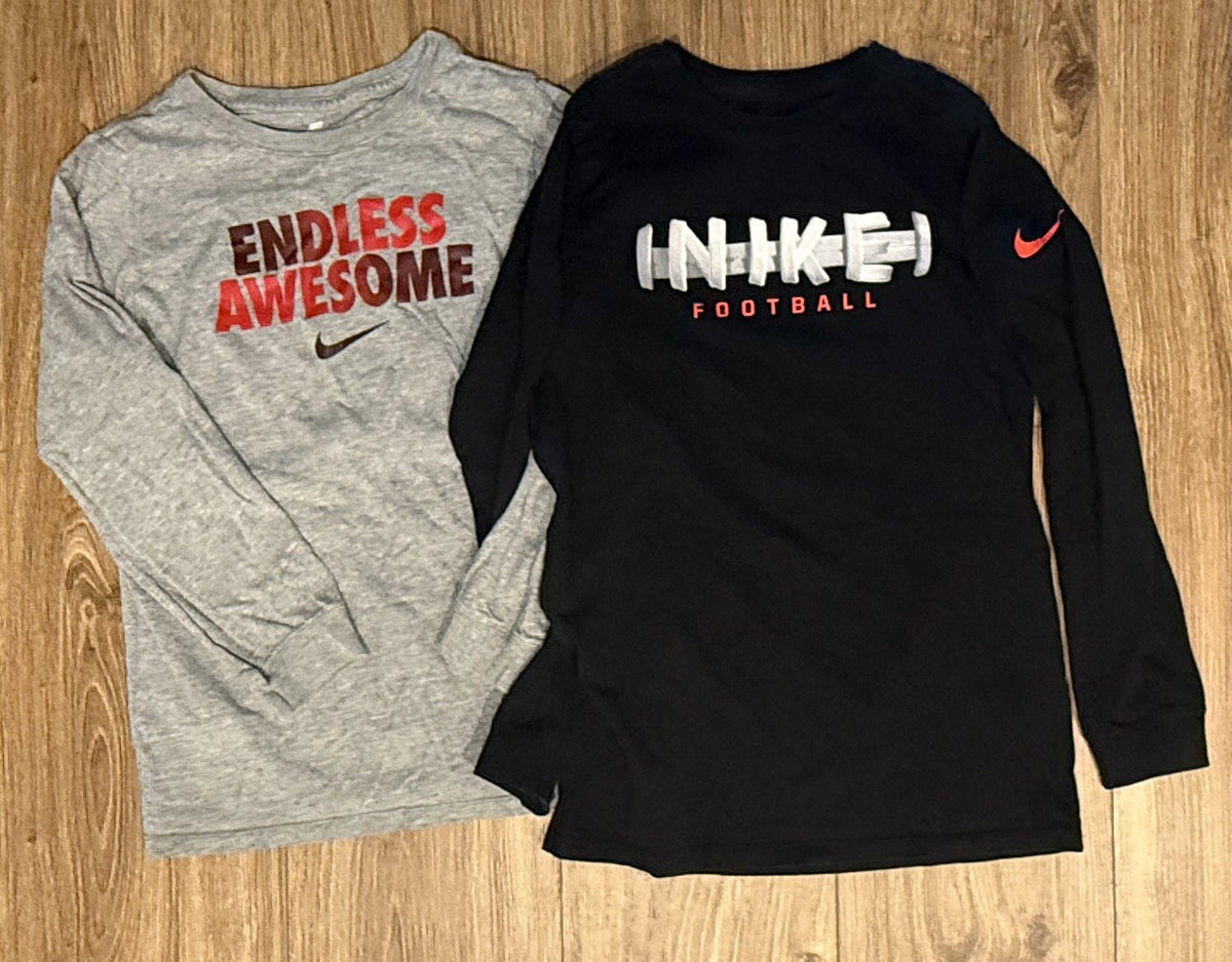 Seller #100 Boys Size Medium Athletic Cut Nike Long Sleeve Shirt Bundle