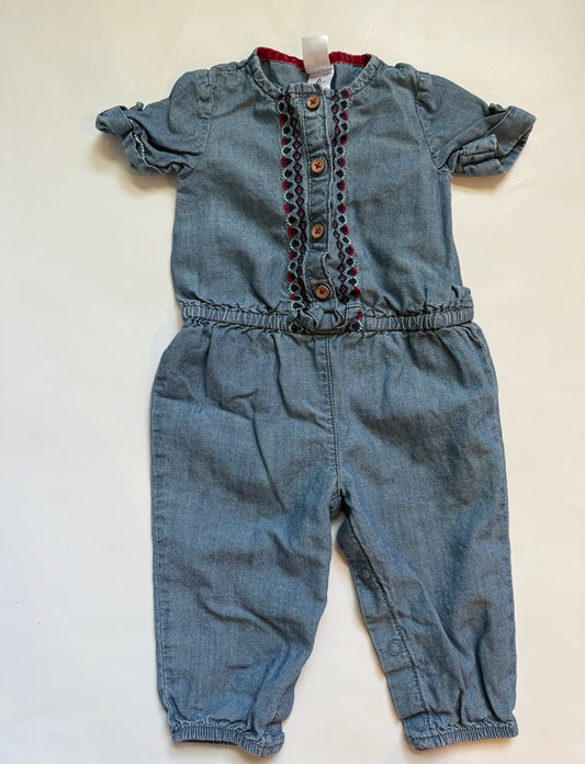 #116 carters denim jumpsuit girls 6 months