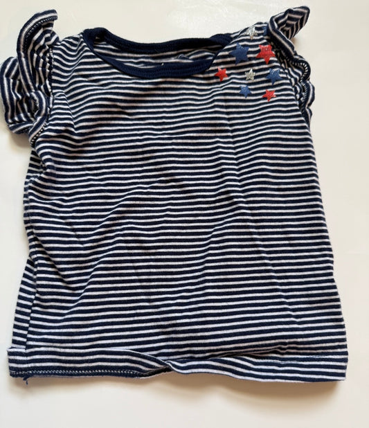 #116 Carter's stripes and stars shirt girls 6 months