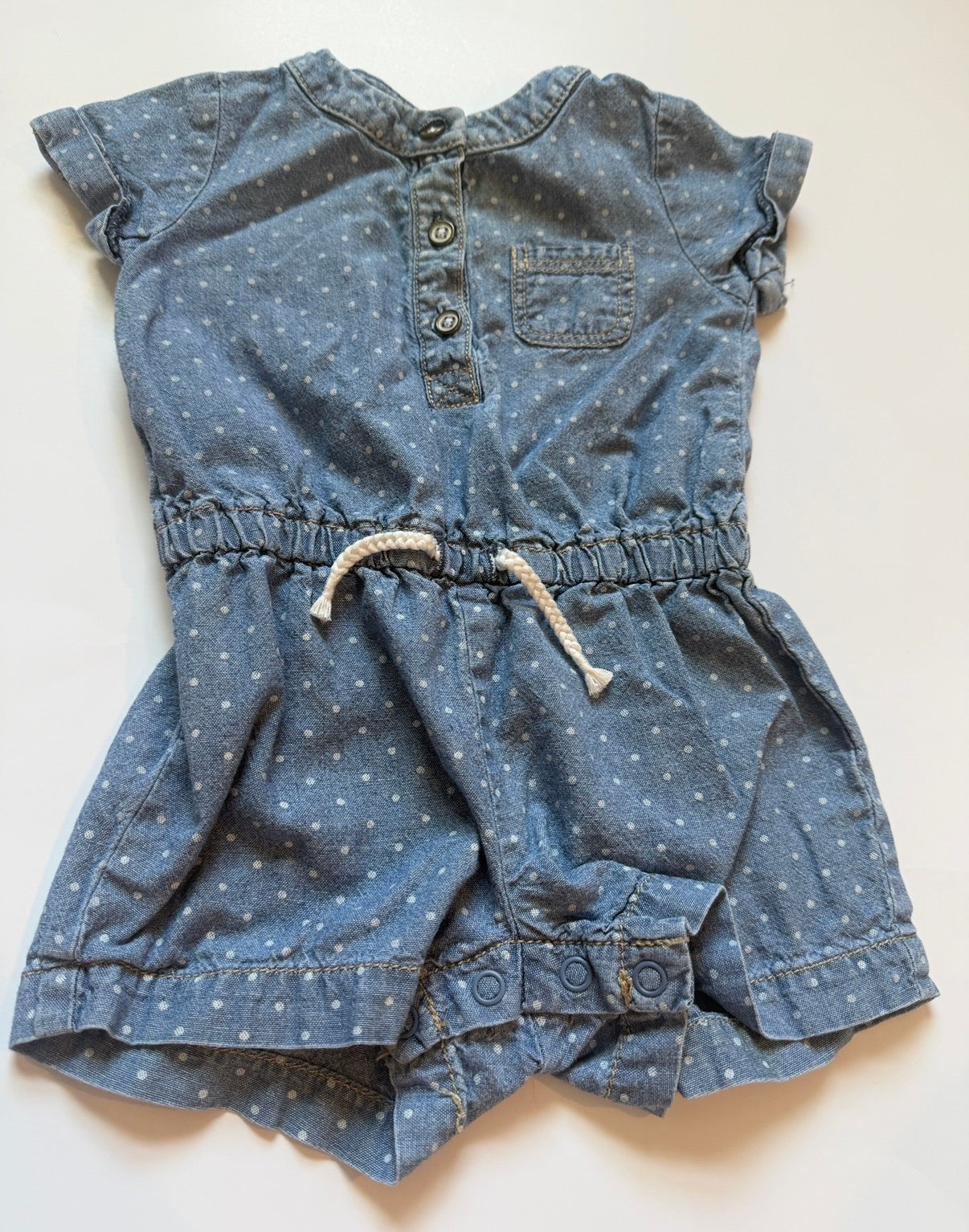 REDUCED #116 Carters denim polka dot romper girls 6 months