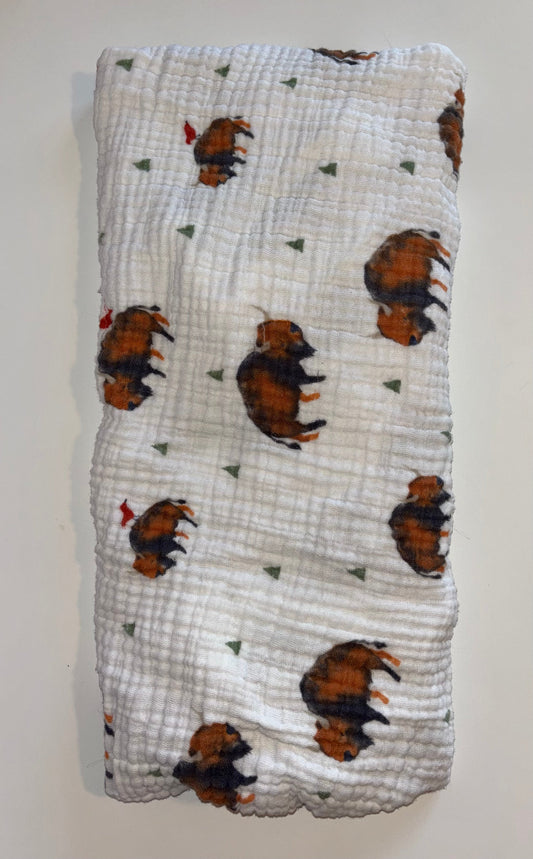 #70 Fitted changing pad cover with buffalos