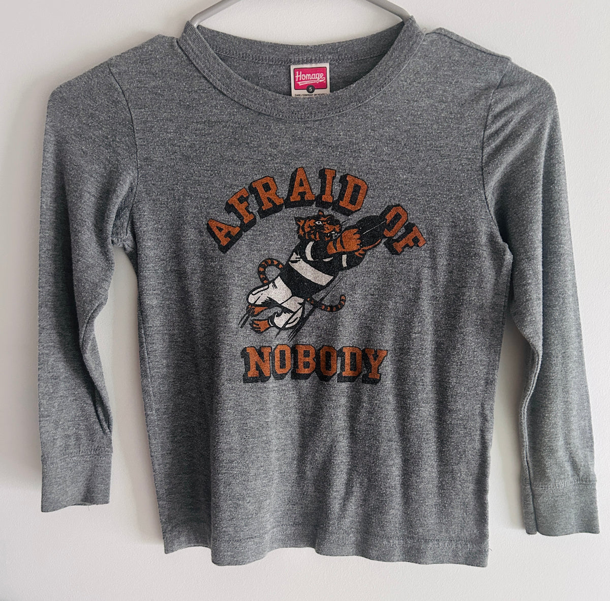 #15 Homage 5y “Afraid of Nobody” Bengals LS Shirt