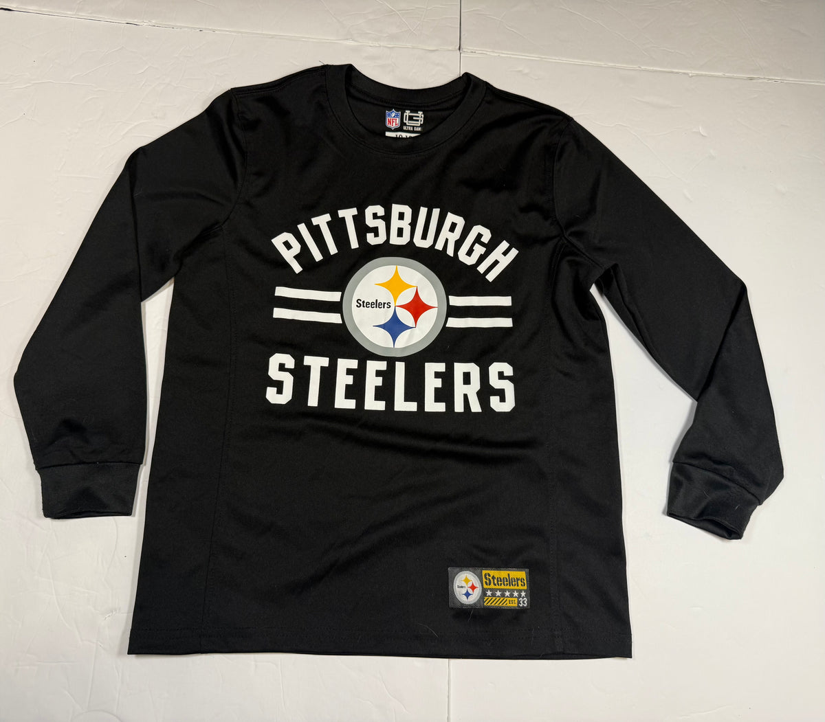 #141 Kids 10-12 Athletic Steelers long sleeve