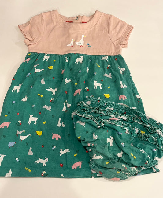Boden, Farm Animal Girl’s Dress w/bloomers, Sz 18/24M