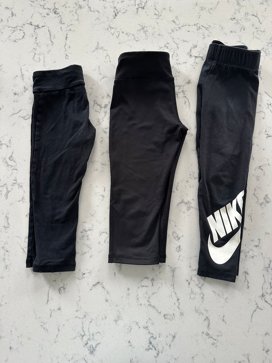 Seller 42, Old Navy and Nike Active Leggings (3), Black, VGUC, Girls Size 5