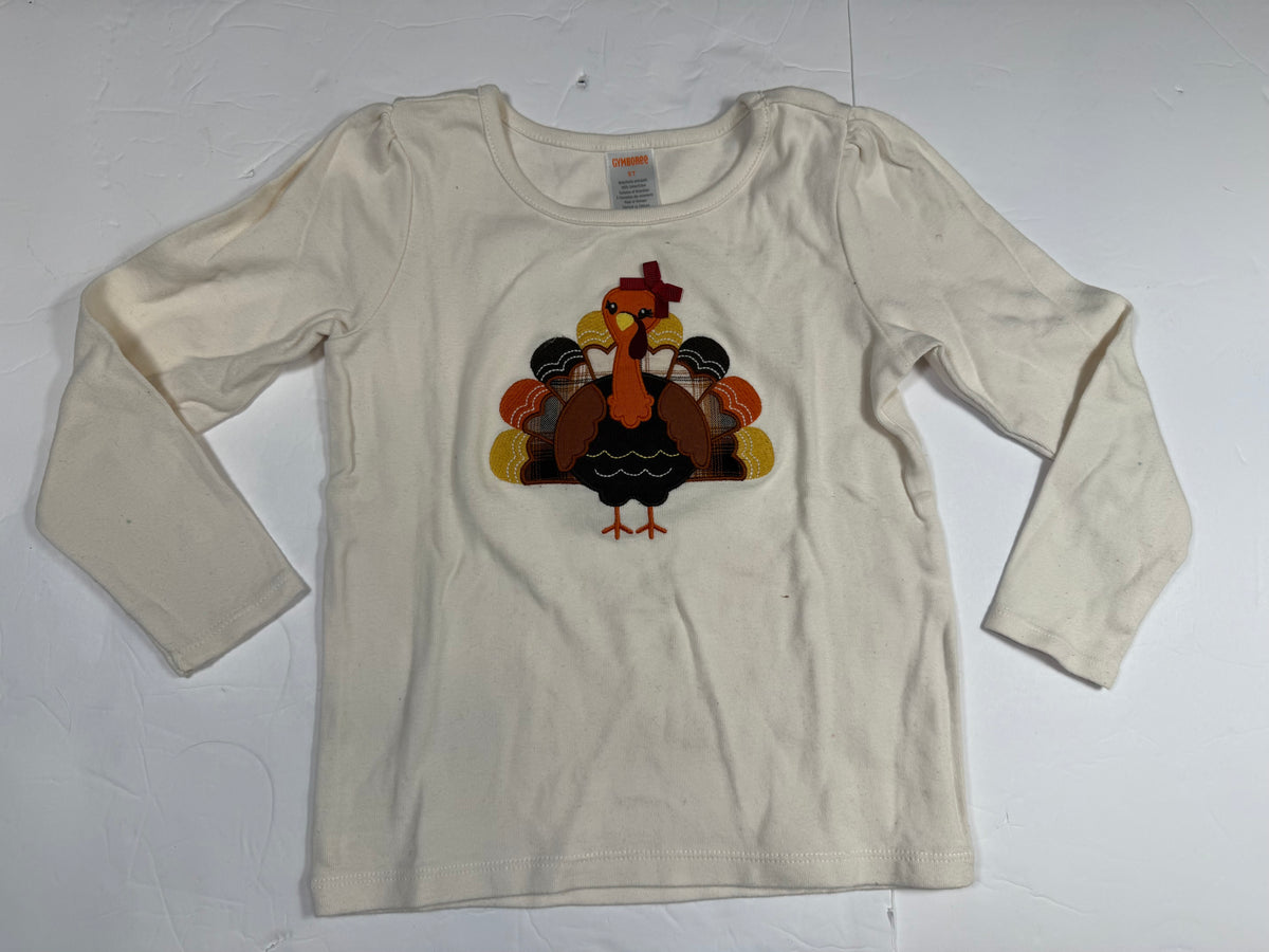 #141 Girls 5 Gymboree Turkey Appliqué for Thanksgiving
