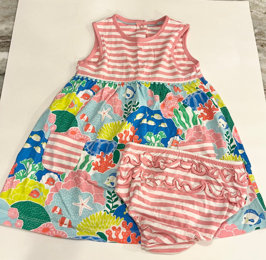 Boden, Girl’s Ocean Dress Set, SZ 18/24M