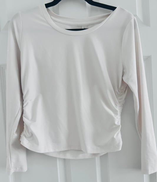 #15 All In Motion Medium Ribbed, Ruched Athletic LS Shirt (Women’s)